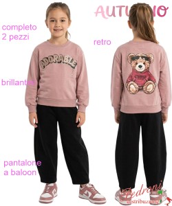 *AUTUNNO*Completo bambina LOLLITOP BE746 CLIVIA/nero 4/12 anni