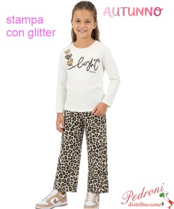 *AUTUNNO*Completo bambina MISS BELLINA XBA9396 LATTE 4/12 anni