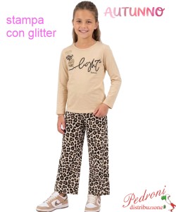 *AUTUNNO*Completo bambina MISS BELLINA XBA9396 BEIGE 4/12 anni