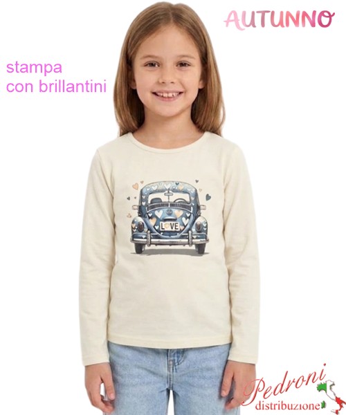 *AUTUNNO*Maglia bambina HOPE STAR GF2402 LATTE...