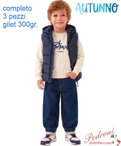 *AUTUNNO*Completo neonato B+B RM6130 BLU/jeans 1/5 anni