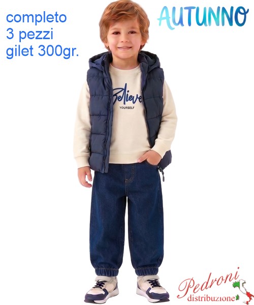 *AUTUNNO*Completo neonato B+B RM6130 BLU/jeans...