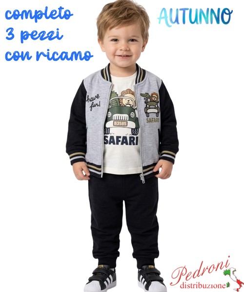 *AUTUNNO*Tuta neonato MR JAK JA2722 GRIGIO/blu...