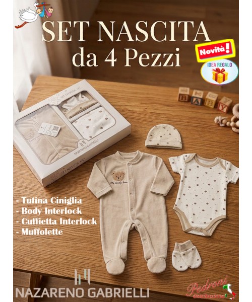 *NAZARENO GABRIELLI* SET REGALO NASCITA 4 pz....