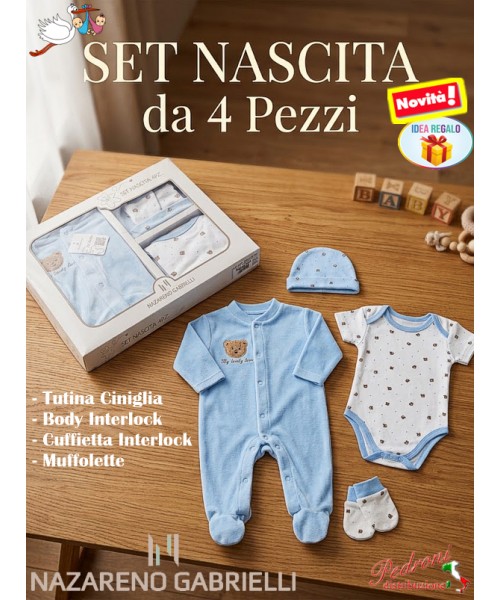 *NAZARENO GABRIELLI* SET REGALO NASCITA 4 pz....
