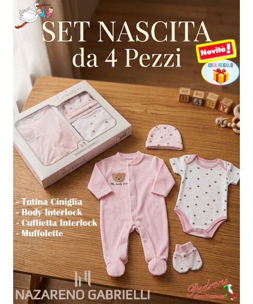 *NAZARENO GABRIELLI* SET REGALO NASCITA 4 pz....