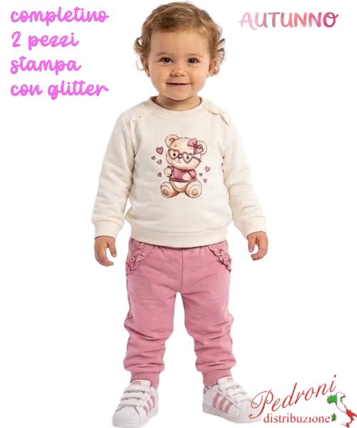 *AUTUNNO*Tuta neonata LOLLITOP BE606 LATTE/rosa...