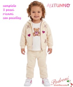 *AUTUNNO*Tuta neonata SMILE CNA6279 PANNA 12/36 mesi