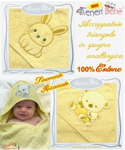 Accappatoio TRIANGOLO spugna RICAMATO 1928-1933 Fondo GIALLO