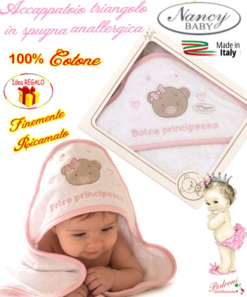 *DOLCE PRINCIPESSA* Baby accappatoio TRIANGOLO...
