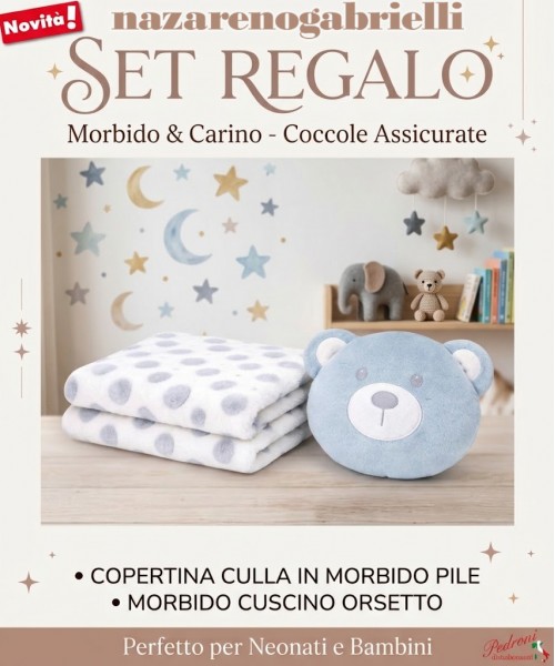 *IDEA REGALO* SET Copertina + Cuscino ORSETTO...