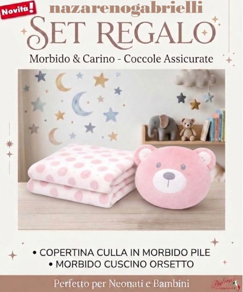 *IDEA REGALO* SET Copertina + Cuscino ORSETTO...