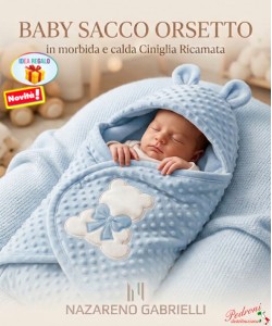 * CINIGLIA * Baby sacco " ORSETTO " NG5794 Dis.1 CIELO