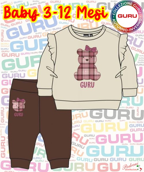 * GURU * COMPLETO BABY FEMMINA Felpato 018B...