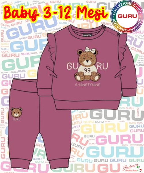 * GURU * COMPLETO BABY FEMMINA Felpato 019B...