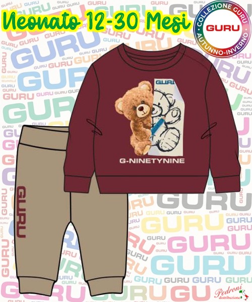 * GURU * COMPLETO-NEONATO Felpato 053N 12-30...