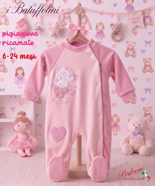 I BATUFFOLINI Pigiamone neonata" FELPATO...