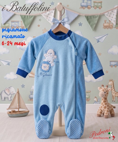 I BATUFFOLINI Pigiamone neonato" FELPATO...