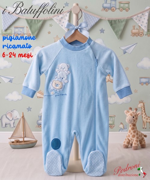 I BATUFFOLINI Pigiamone neonato" FELPATO...