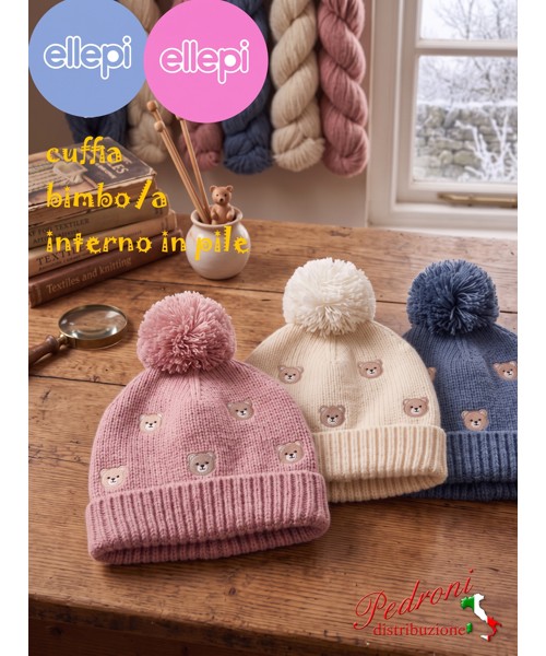 * ELLEPI * Cuffia bambina/o Ricamata 1/6 Anni...