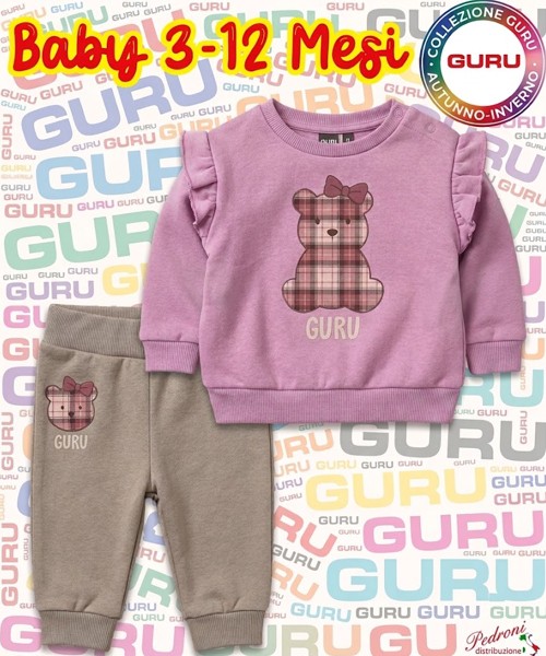 * GURU * COMPLETO BABY FEMMINA Felpato 018B...