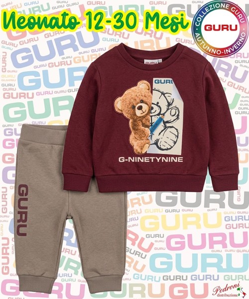 * GURU * COMPLETO-NEONATO Felpato 053N 12-30...