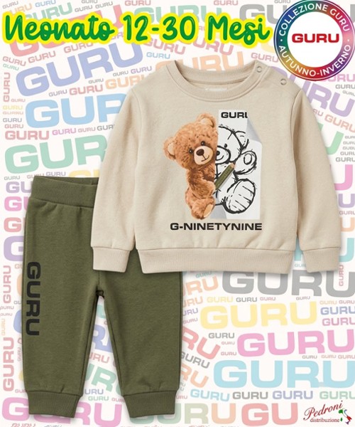 * GURU * COMPLETO-NEONATO Felpato 053N 12-30...