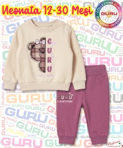 * GURU* COMPLETO-NEONATA Felpato 082N 12-30 Mesi AVORIO