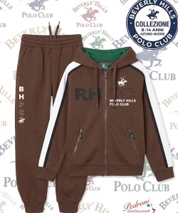 * POLO BEVERLY * TUTA BAMBINO Felpata 029T 8/14 Anni CIOCCOLATO