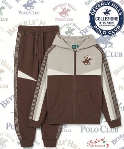 * POLO BEVERLY * TUTA BAMBINO Felpata 028T 8/14 Anni NATURAL GREY