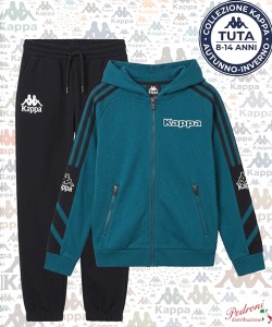 *KAPPA* TUTA RAGAZZO Felpata 021T 8/14 Anni LYONS BLUE