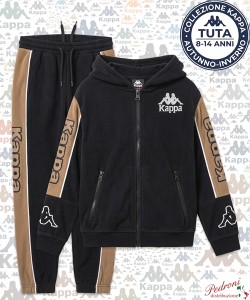 *KAPPA* TUTA RAGAZZO Felpata 020T 8/14 Anni BLACK