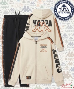 *KAPPA* TUTA RAGAZZO Felpata 025T 8/14 Anni AVORIO