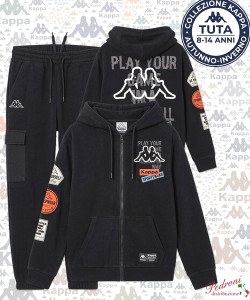 *KAPPA* TUTA RAGAZZO Felpata 024T 8/14 Anni BLACK