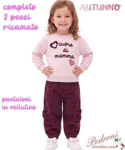 *AUTUNNO*Completo neonata LOLLITOP BE768 CLIVIA/prugna 12/36 mesi