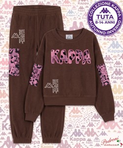 *KAPPA* COMPLETO TUTA RAGAZZA Felpata 018T 8/14 Anni CIOCCOLATO
