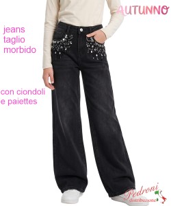 Pantalone jeans ragazza LOLLITOP N7062 NERO 8/16 anni