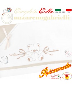 NAZARENO Completo CULLA ricamato NG 91.31 Bianco/Sabbia
