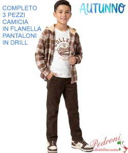 Completo bambino MG FM1473 BEIGE/cioccolato 4/12 anni