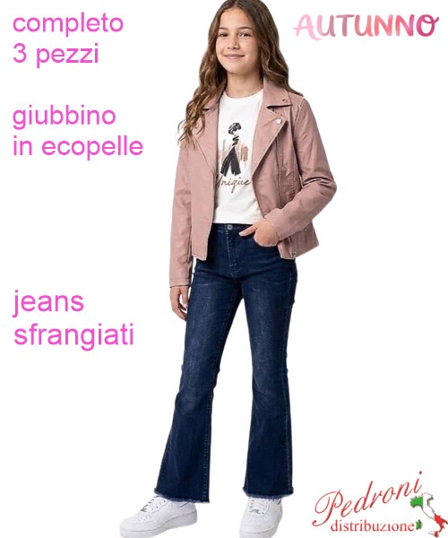 Completo bambina CHIC AF2817 CLIVIA/jeans 4/12 anni
