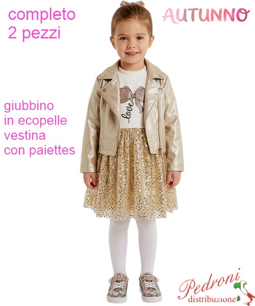Completo bambina PINK AL668 BEIGE 3/8 anni