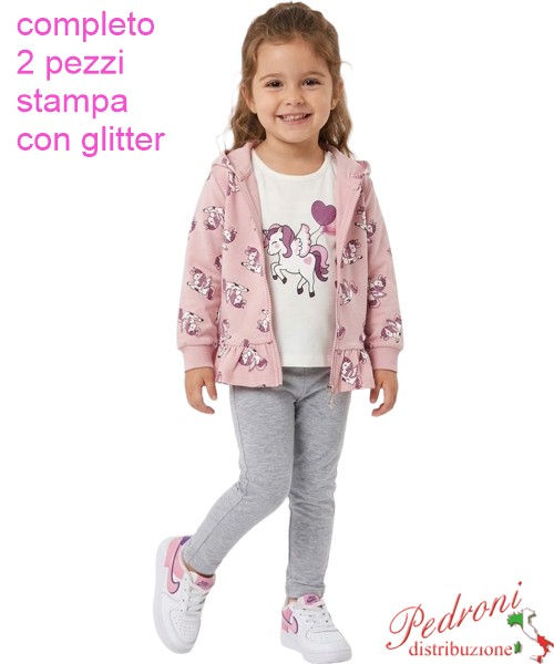 Tuta bambina HOPE STAR BK1104 PINK/grigio 1/5 anni