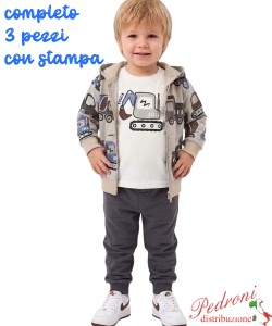 Tuta neonato MG KIDS FM1445 FANGO/asfalto 12/36 mesi