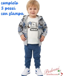 Tuta neonato MG KIDS FM1445 GRIGIO/sky 12/36 mesi