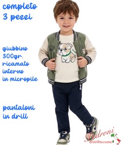Completo con GIUBBINO bambino MR JEK JA2756 MUSCHIO/blu 1/5 anni