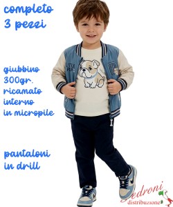 Completo con GIUBBINO bambino MR JEK JA2756 AVIATORE/blu 1/5 anni