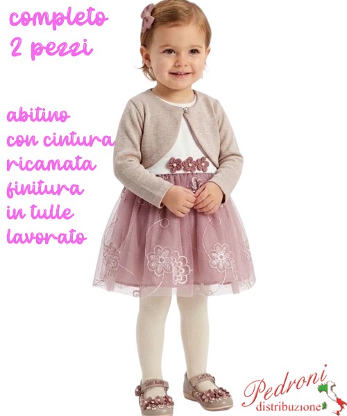 Completo neonata PINK AL698 CLIVIA 12/36 mesi