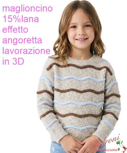 Magliocino bambina INJULY AB3531 GRIGIO 4/12 anni