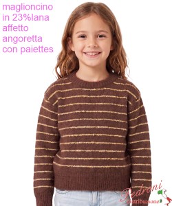 Magliocino bambina INJULY AZ3558 CIOCOLATO 4/12 anni