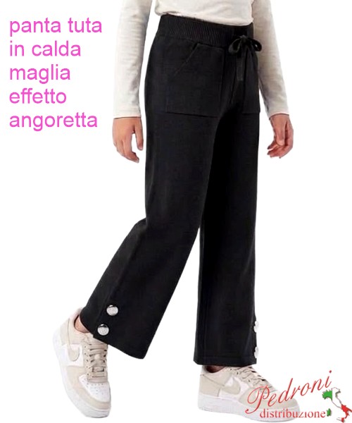 Panta-Tuta bambina GIRL QC26177 NERO 4/14 anni